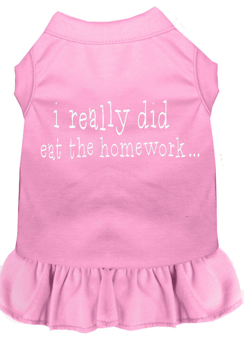 I Really Did Eat The Homework Screen Print Dress Light Pink 4x (22) Default Title