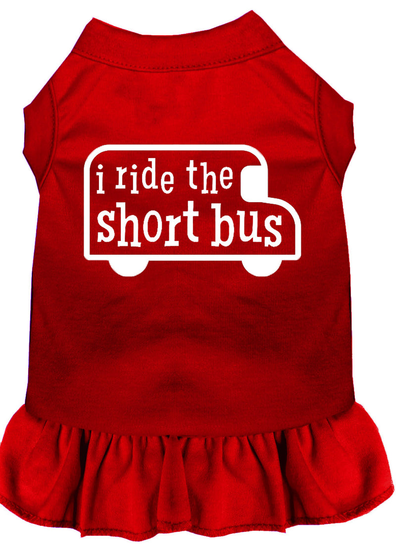 I Ride The Short Bus Screen Print Dress Red Xl GreatEagleInc