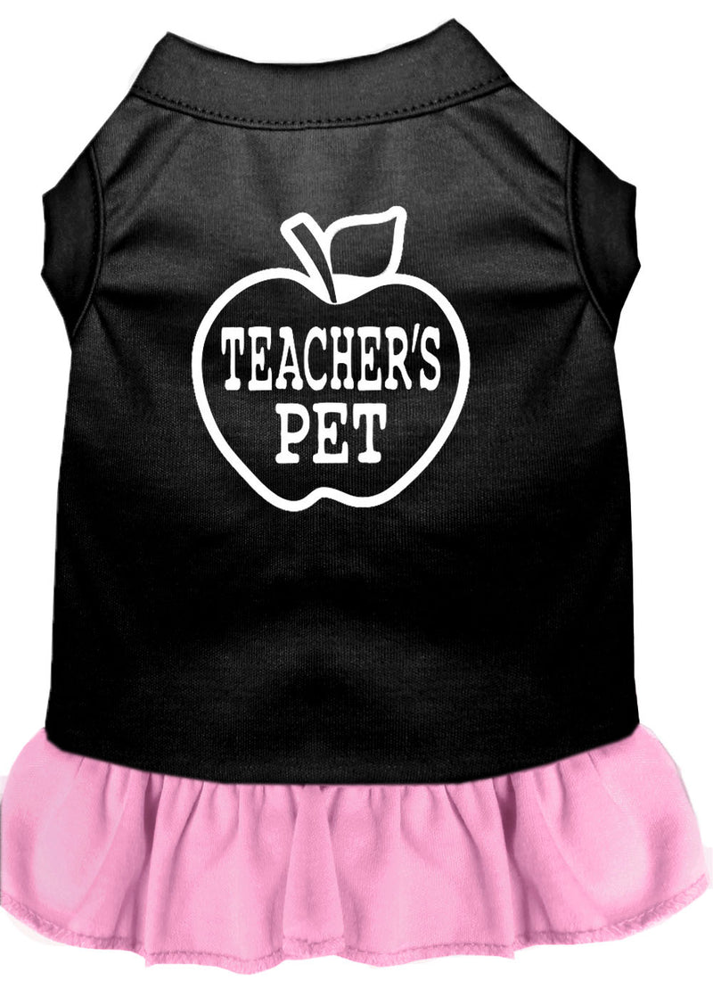 Teachers Pet Screen Print Dress Black With Light Pink Lg GreatEagleInc