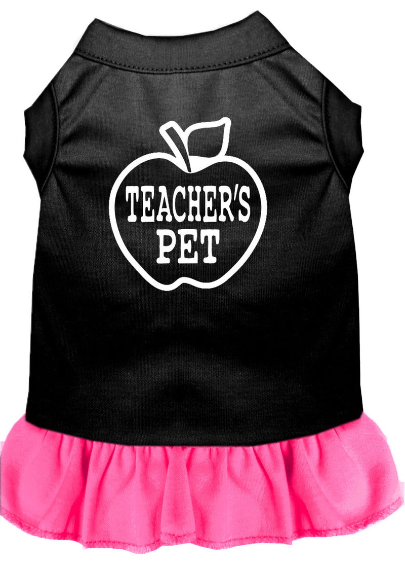 Teachers Pet Screen Print Dress Black With Bright Pink Med GreatEagleInc