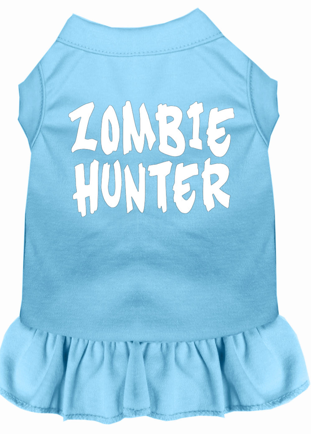 Zombie Hunter Screen Print Dress Baby Blue 4x (22) GreatEagleInc