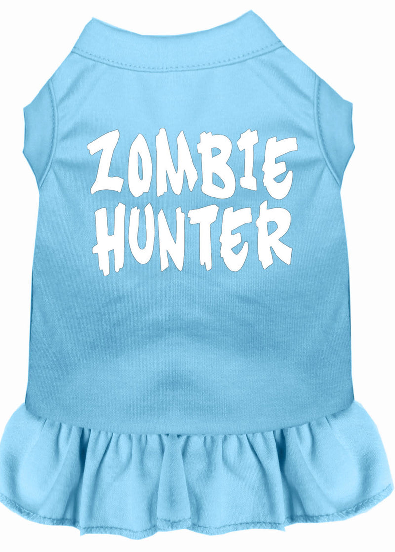 Zombie Hunter Screen Print Dress Baby Blue Lg GreatEagleInc