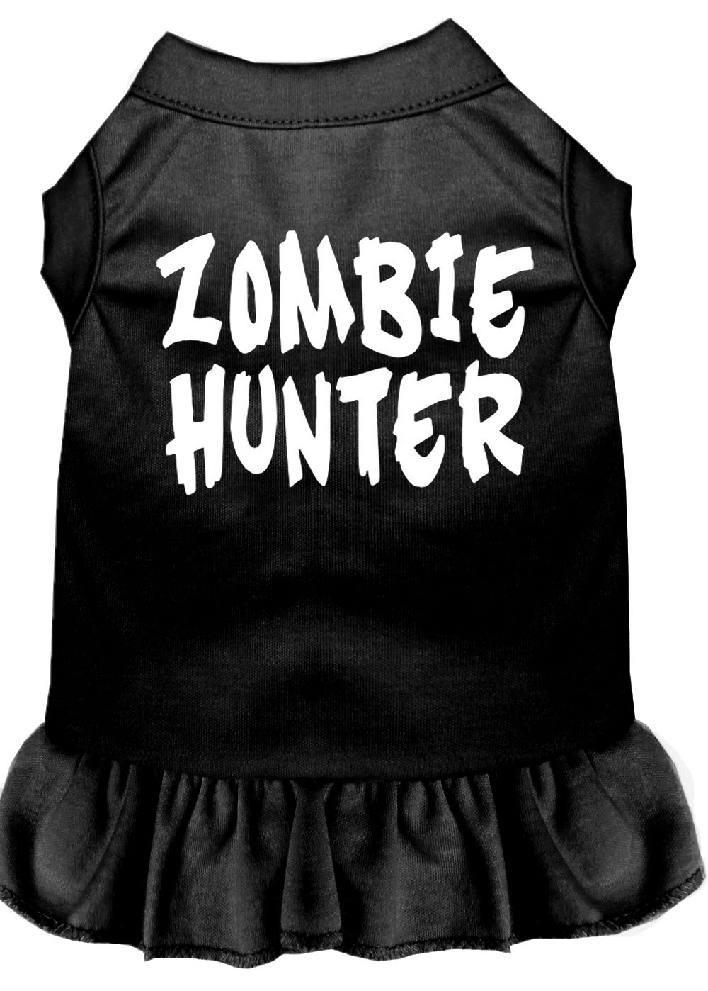 Zombie Hunter Screen Print Dress Black Lg GreatEagleInc