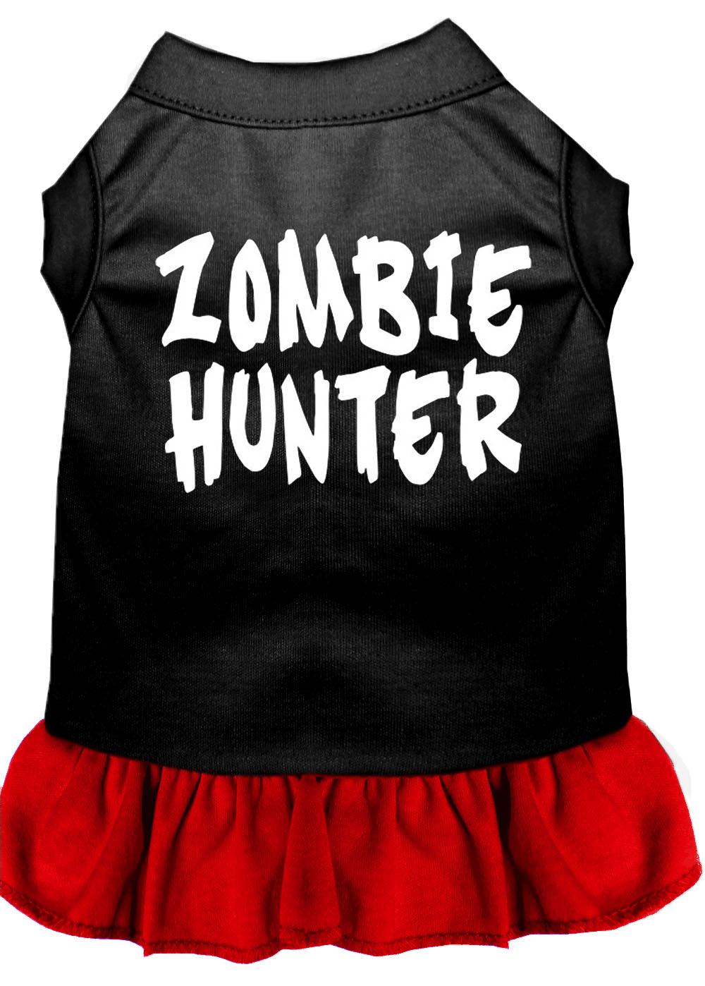 Zombie Hunter Screen Print Dress Black With Red Lg GreatEagleInc
