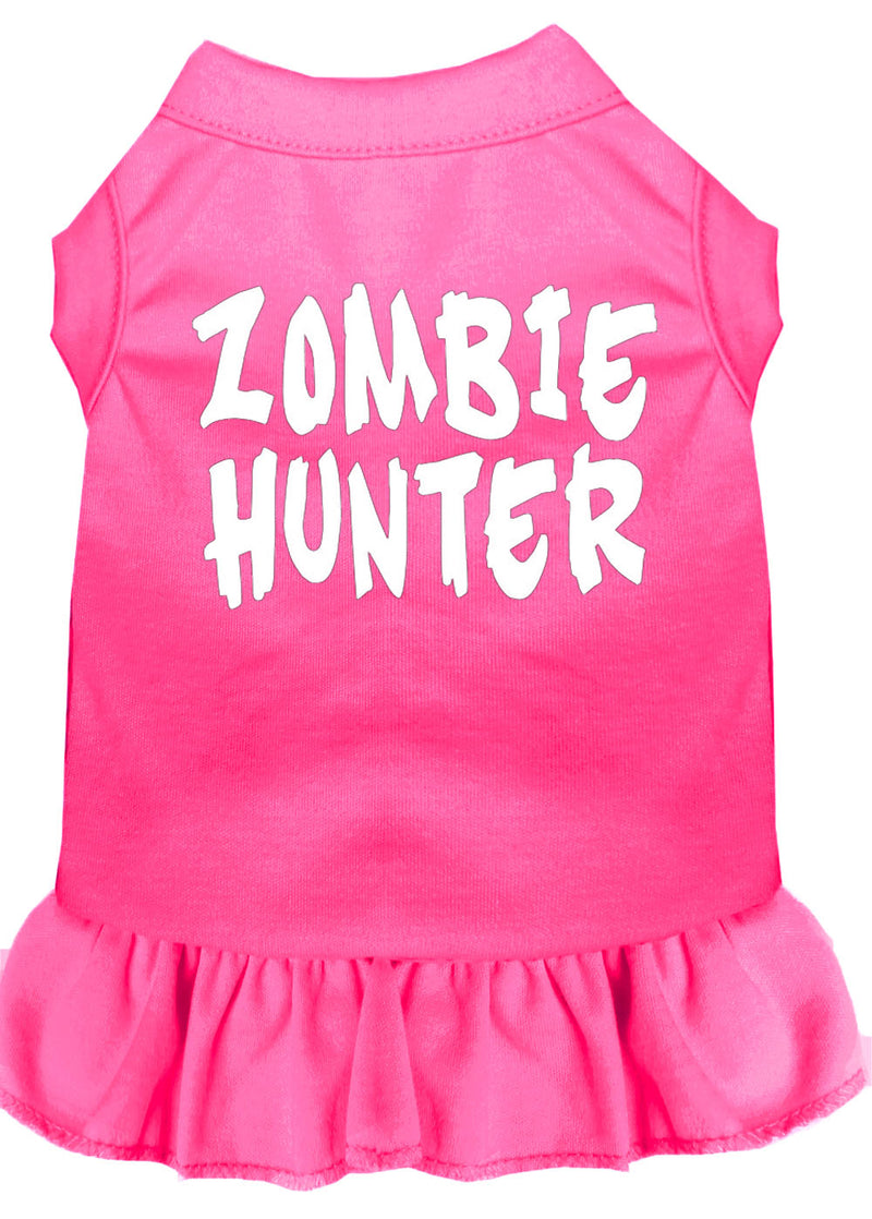 Zombie Hunter Screen Print Dress Bright Pink Lg GreatEagleInc