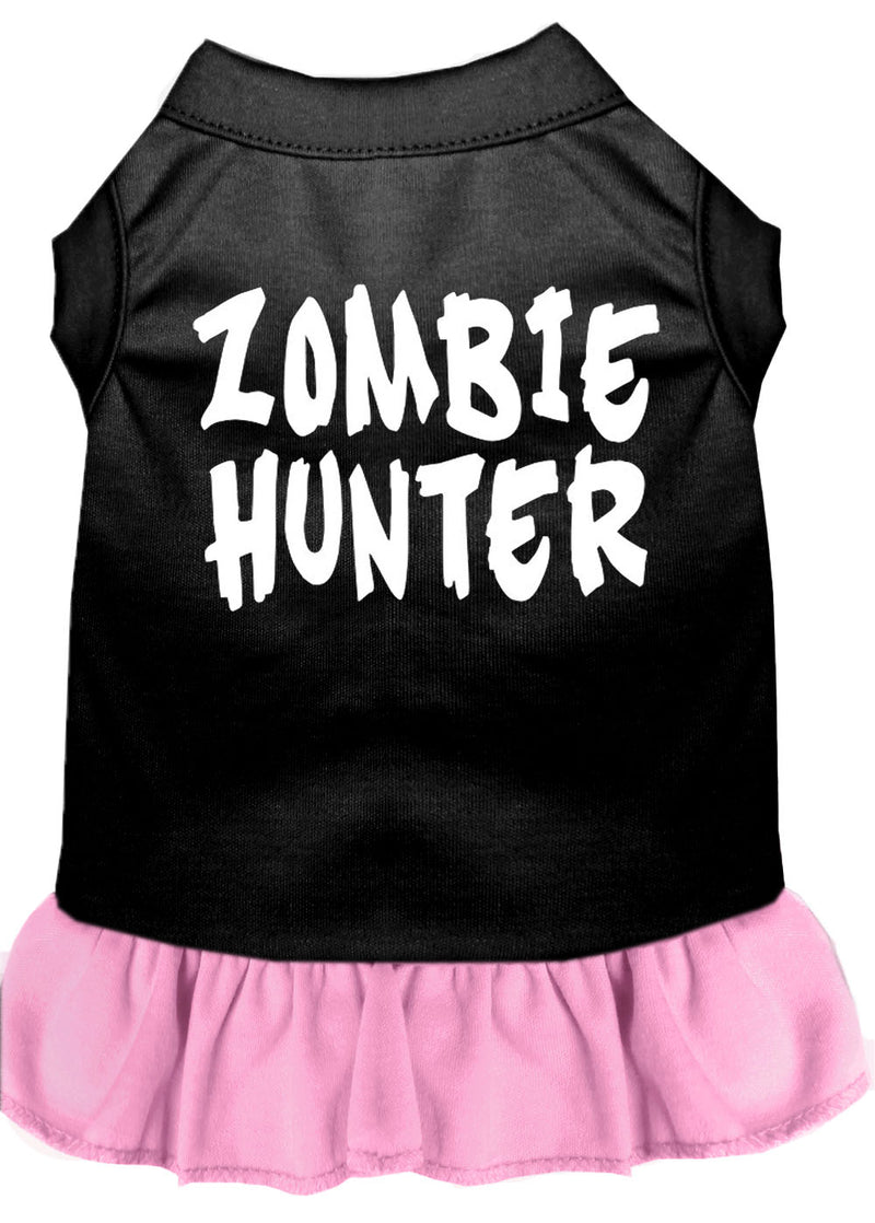 Zombie Hunter Screen Print Dress Black With Light Pink Med GreatEagleInc