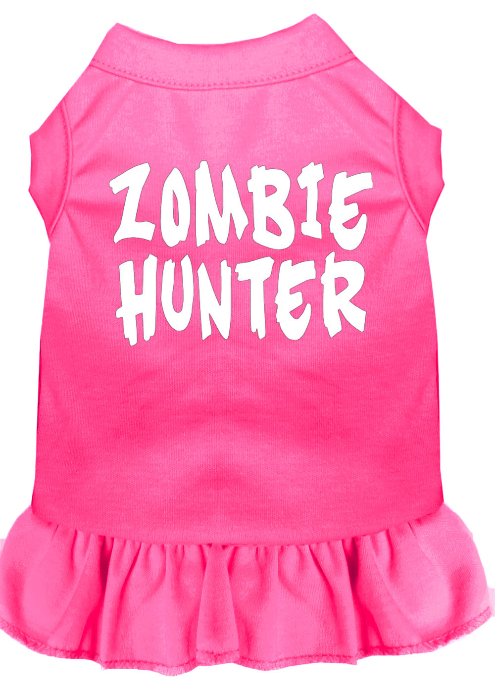 Zombie Hunter Screen Print Dress Bright Pink Med GreatEagleInc
