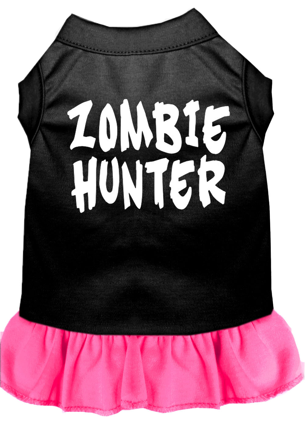 Zombie Hunter Screen Print Dress Black With Bright Pink Xl GreatEagleInc