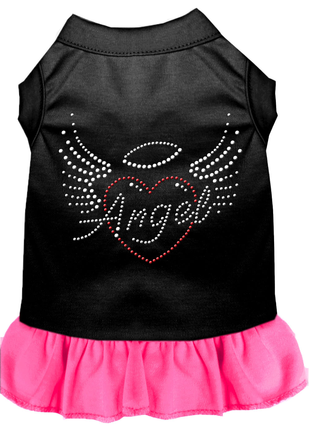 Angel Heart Rhinestone Dress Black With Bright Pink Med GreatEagleInc