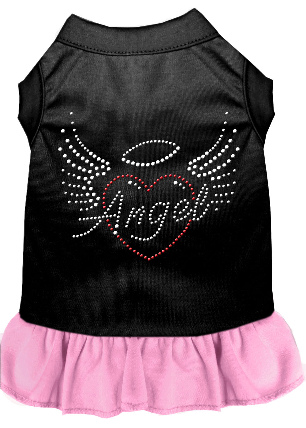 Angel Heart Rhinestone Dress Black With Light Pink Sm GreatEagleInc