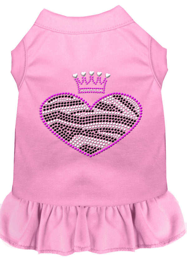 Zebra Heart Rhinestone Dress Light Pink 4x GreatEagleInc