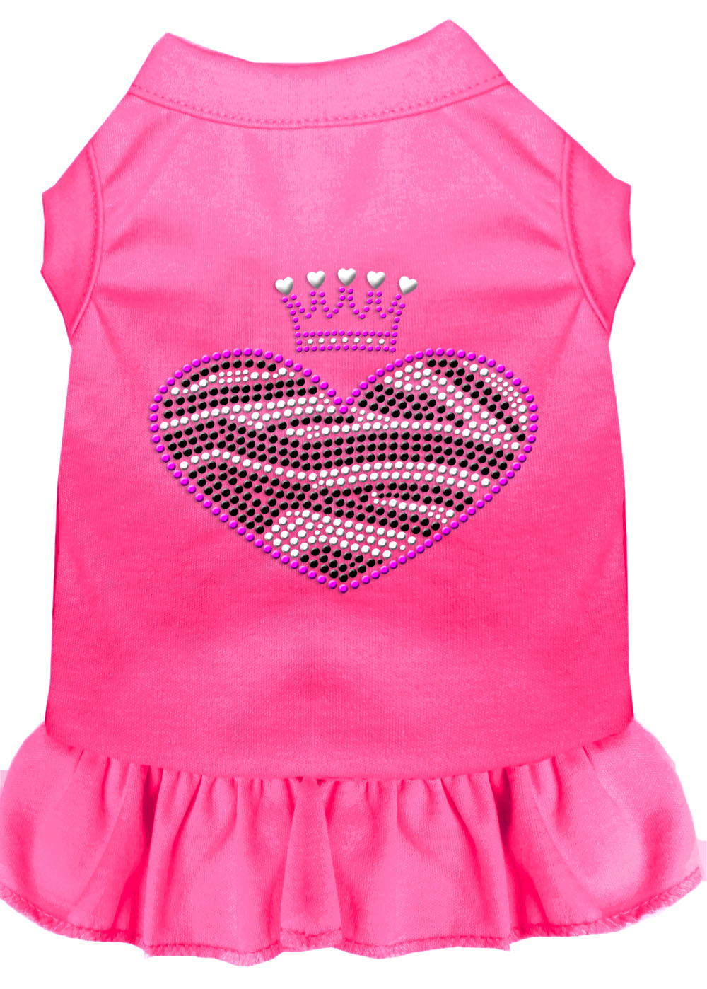Zebra Heart Rhinestone Dress Bright Pink Med GreatEagleInc