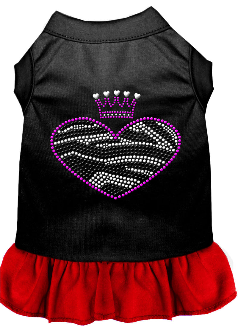 Zebra Heart Rhinestone Dress Black With Red Xl GreatEagleInc