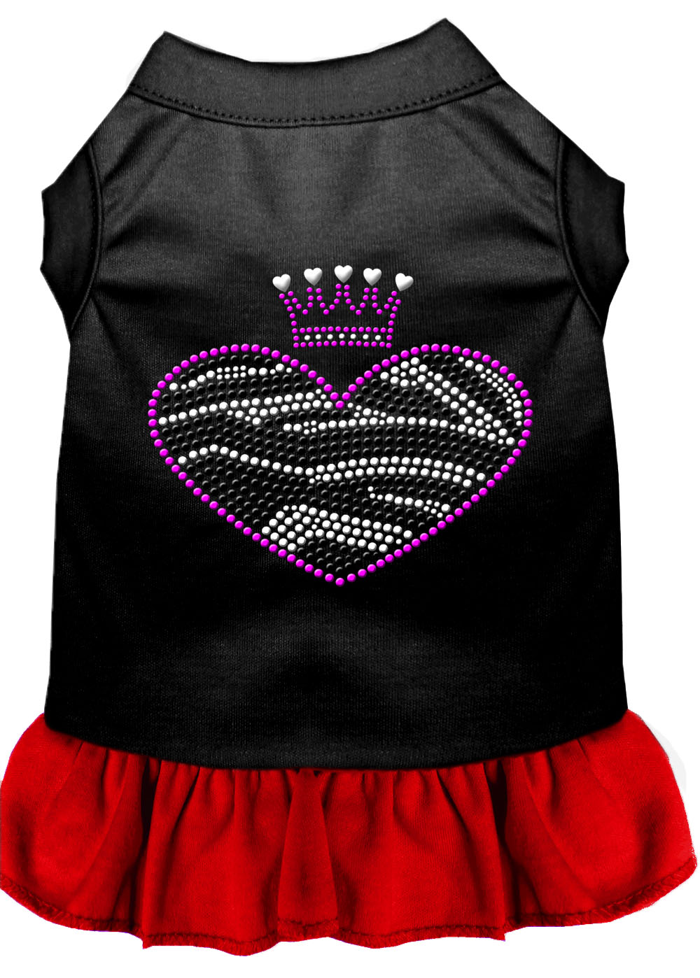Zebra Heart Rhinestone Dress Black With Red Xxl GreatEagleInc