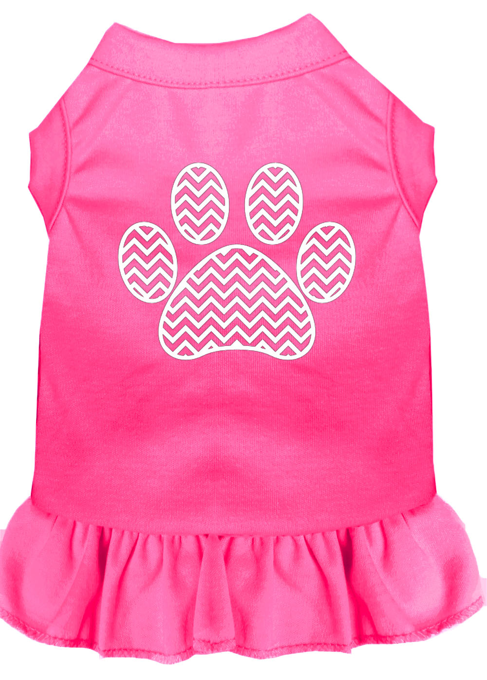 Chevron Paw Screen Print Dress Bright Pink Sm Default Title