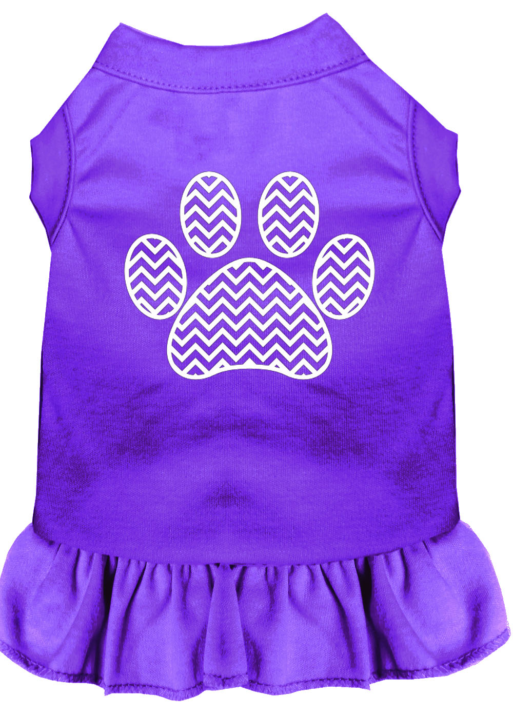 Chevron Paw Screen Print Dress Purple Sm Default Title