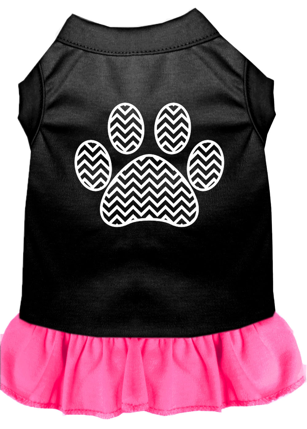 Chevron Paw Screen Print Dress Black With Bright Pink Xxl Default Title