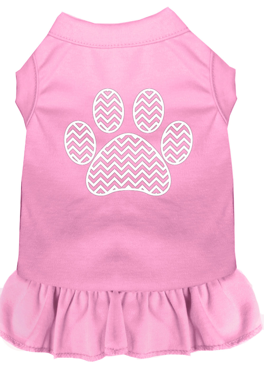 Chevron Paw Screen Print Dress Light Pink Xxl Default Title