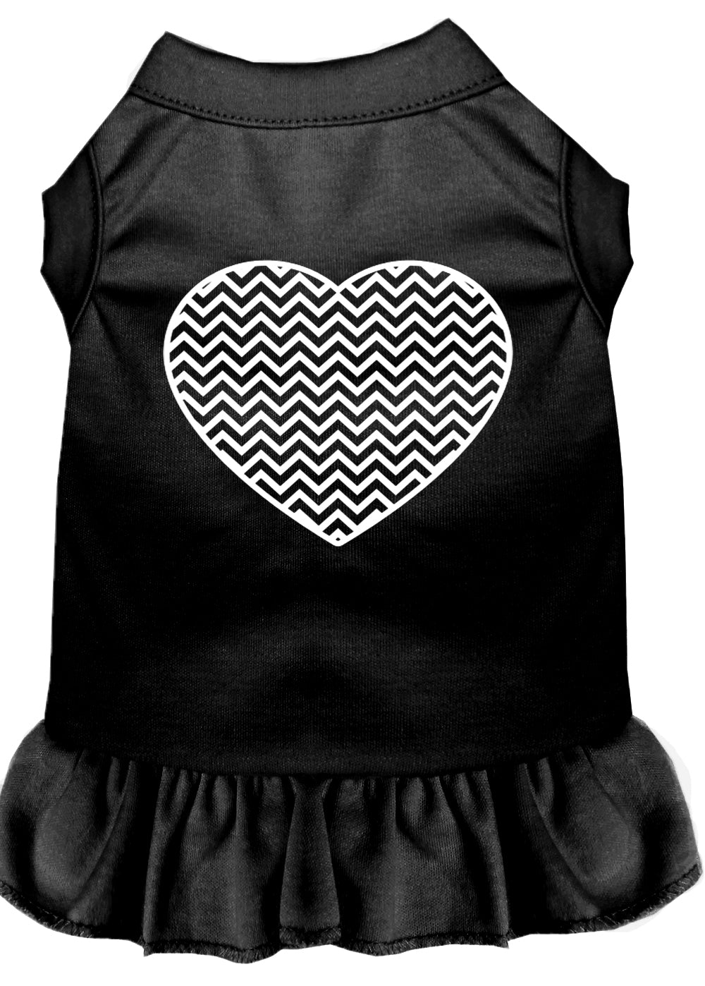 Chevron Heart Screen Print Dress Black Xs Default Title