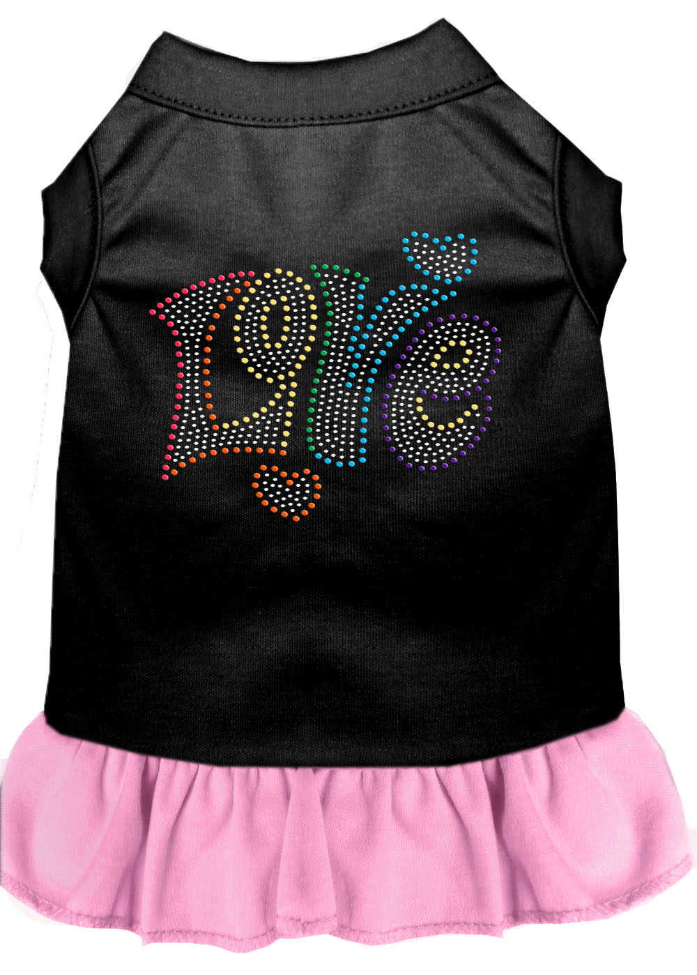 Technicolor Love Rhinestone Pet Dress Black With Light Pink Lg Default Title