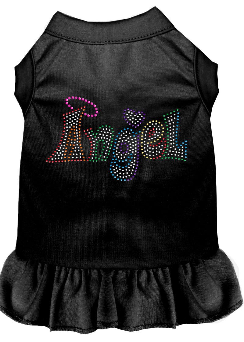 Technicolor Angel Rhinestone Pet Dress Black 4x GreatEagleInc