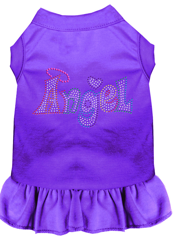 Technicolor Angel Rhinestone Pet Dress Purple Lg GreatEagleInc
