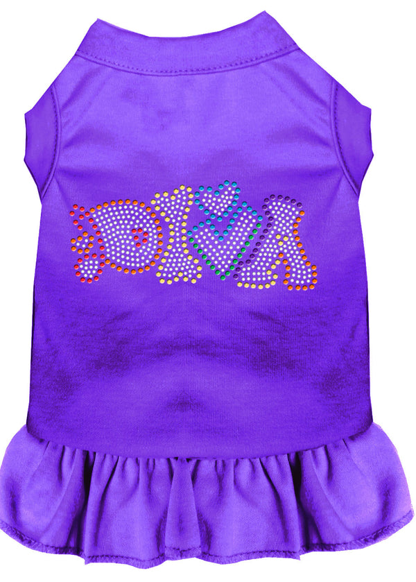 Technicolor Diva Rhinestone Pet Dress Purple 4x GreatEagleInc