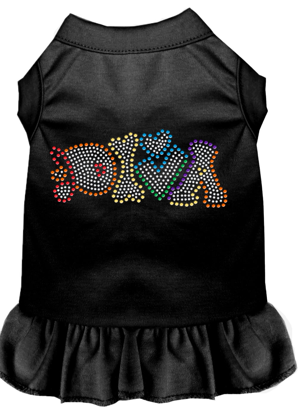 Technicolor Diva Rhinestone Pet Dress Black Xs GreatEagleInc