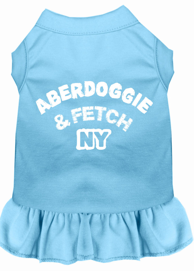 Aberdoggie Ny Screen Print Dress Baby Blue 4x (22) GreatEagleInc