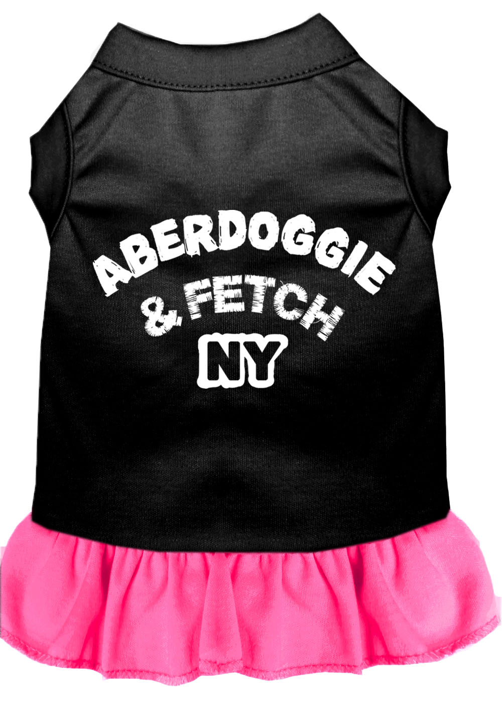 Aberdoggie Ny Screen Print Dress Black With Bright Pink Lg GreatEagleInc