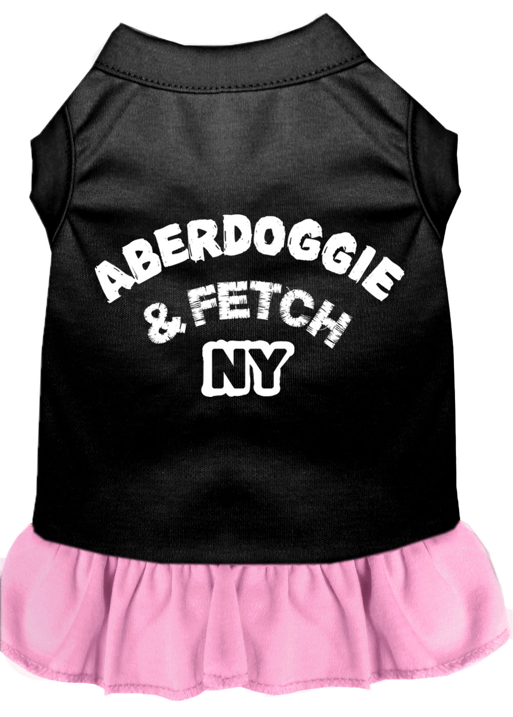 Aberdoggie Ny Screen Print Dog Dress Black With Light Pink Xl GreatEagleInc