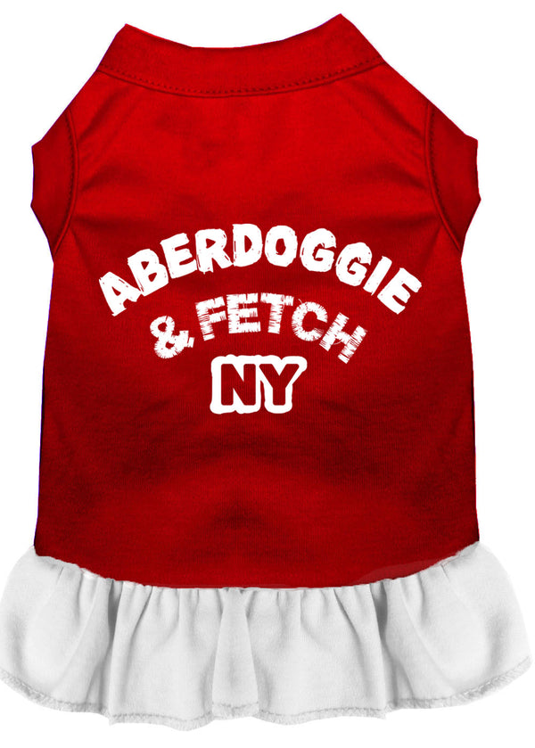 Aberdoggie Ny Screen Print Dress Red With White Xl GreatEagleInc