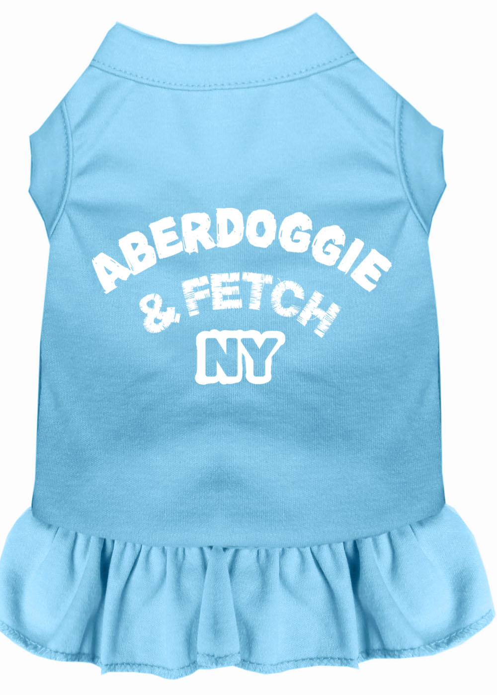Aberdoggie Ny Screen Print Dress Baby Blue Xs GreatEagleInc