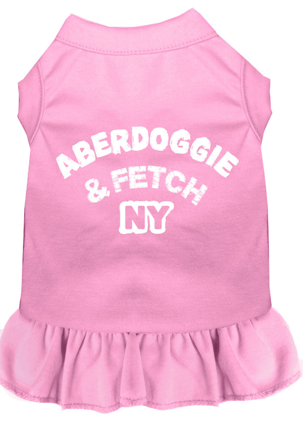 Aberdoggie Ny Screen Print Dress Light Pink Xs GreatEagleInc