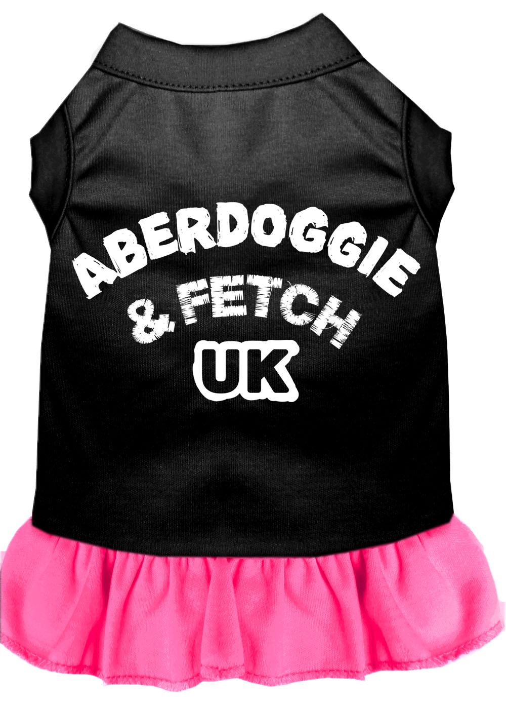 Aberdoggie Uk Screen Print Dress Black With Bright Pink Lg GreatEagleInc