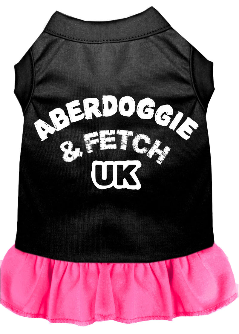 Aberdoggie Uk Screen Print Dress Black With Bright Pink Lg Default Title