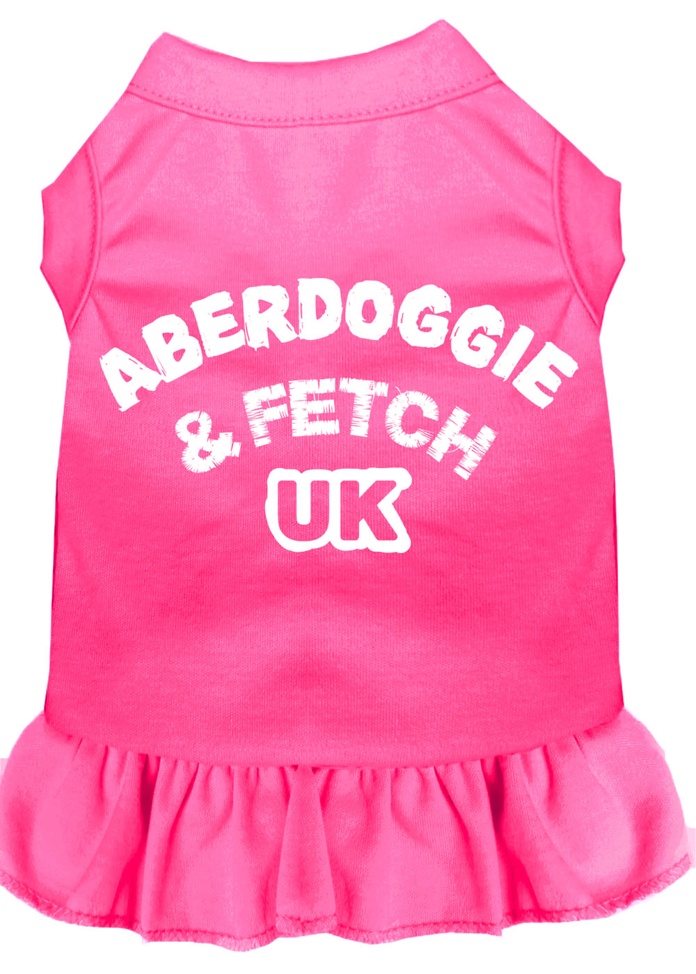 Aberdoggie Uk Screen Print Dress Bright Pink Lg GreatEagleInc