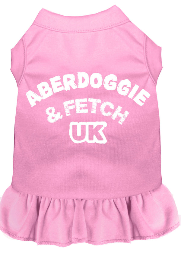 Aberdoggie Uk Screen Print Dress Light Pink Lg GreatEagleInc