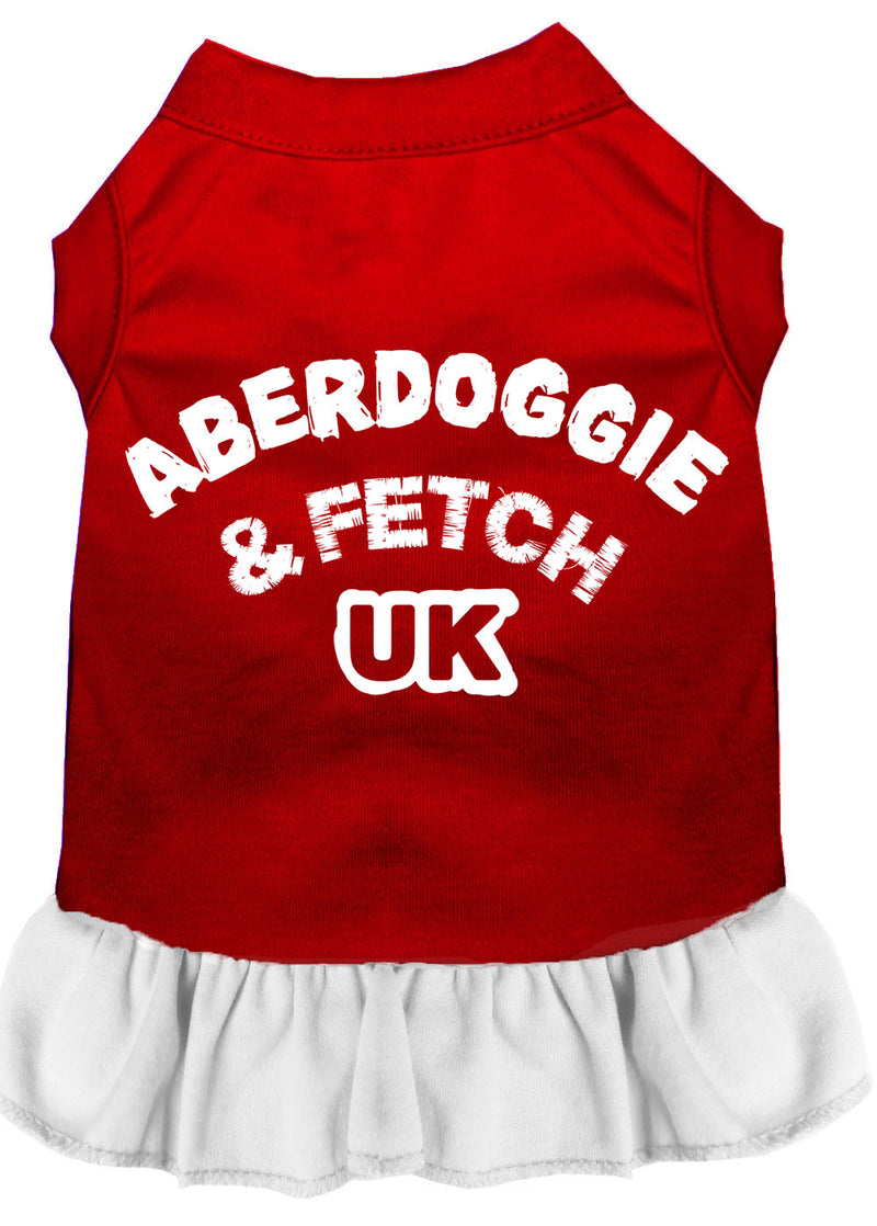 Aberdoggie Uk Screen Print Dress Red With White Sm GreatEagleInc