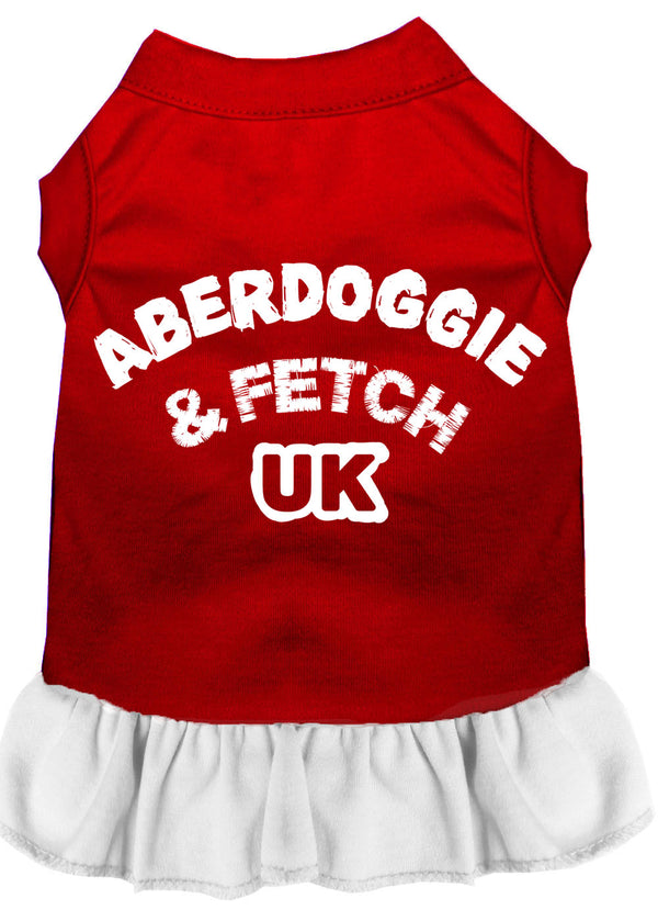 Aberdoggie Uk Screen Print Dress Red With White Xl Default Title