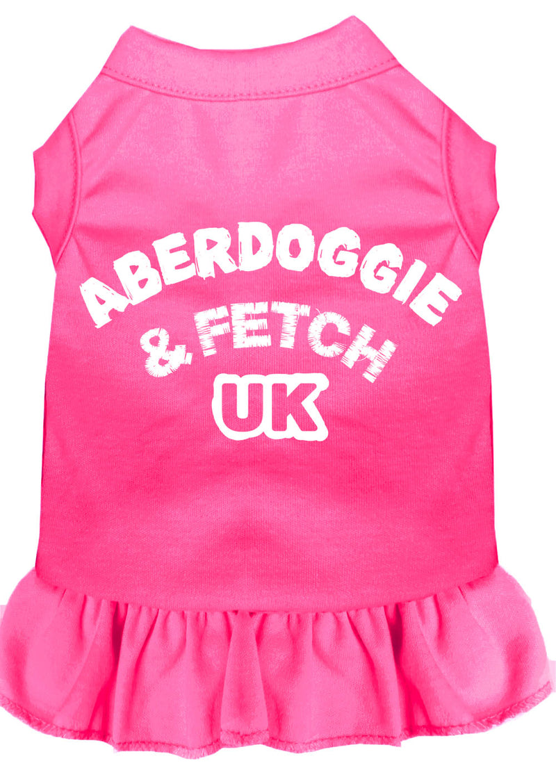Aberdoggie Uk Screen Print Dress Bright Pink Xs GreatEagleInc