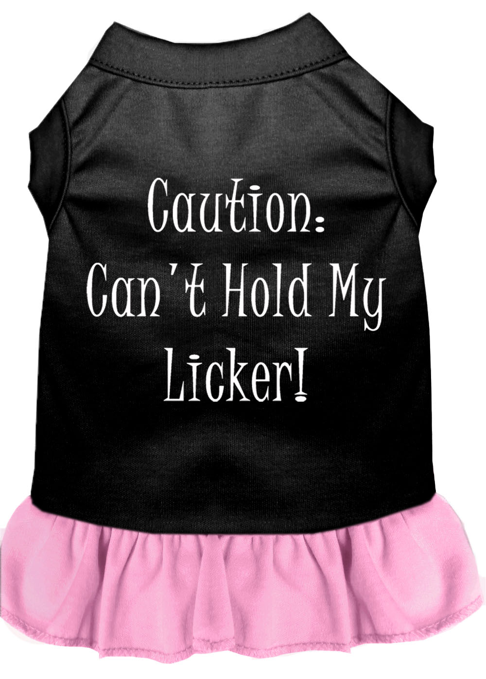 Can't Hold My Licker Screen Print Dress Black With Light Pink Lg GreatEagleInc