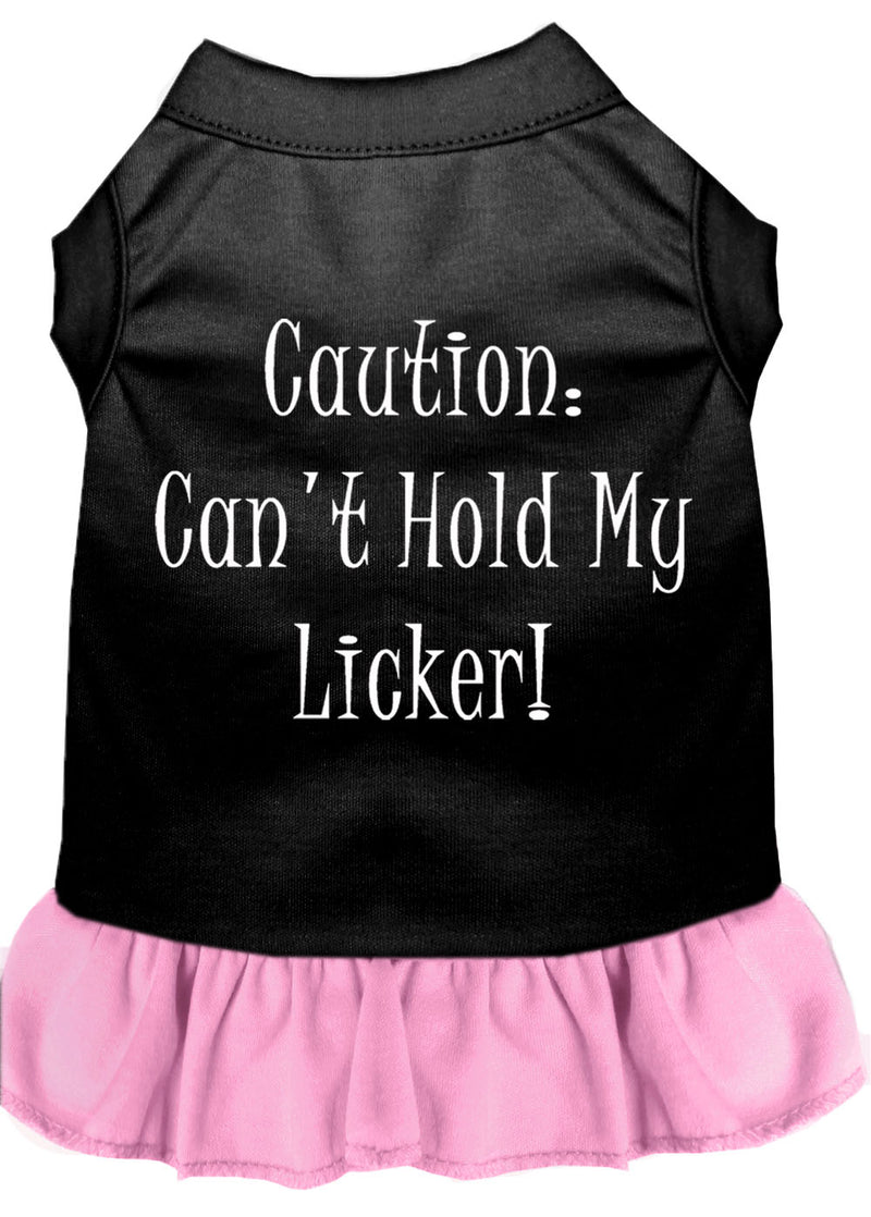 Can't Hold My Licker Screen Print Dress Black With Light Pink Sm GreatEagleInc