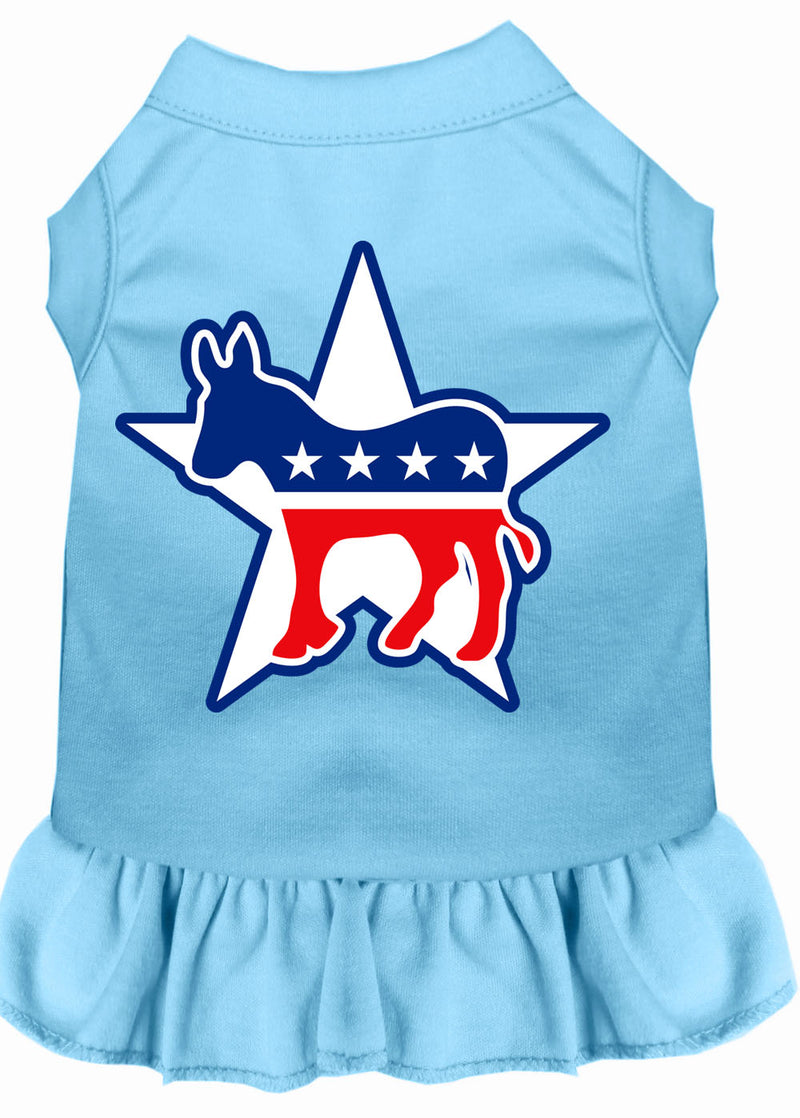 Democrat Screen Print Dress Baby Blue Lg GreatEagleInc