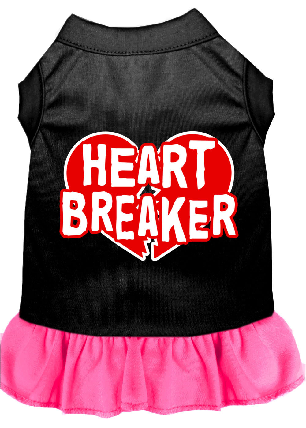 Heart Breaker Screen Print Dress Black With Bright Pink Med GreatEagleInc