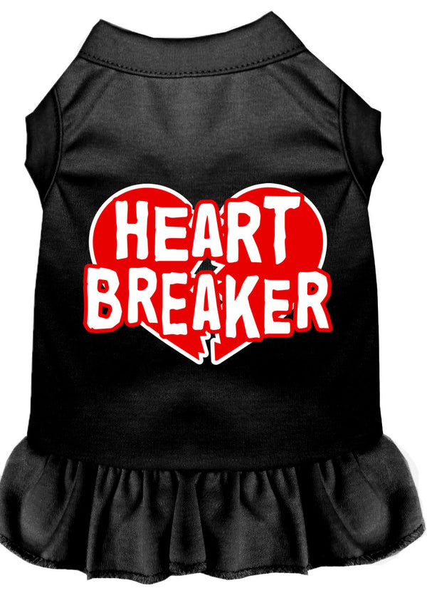 Heart Breaker Screen Print Dress Black Xs GreatEagleInc