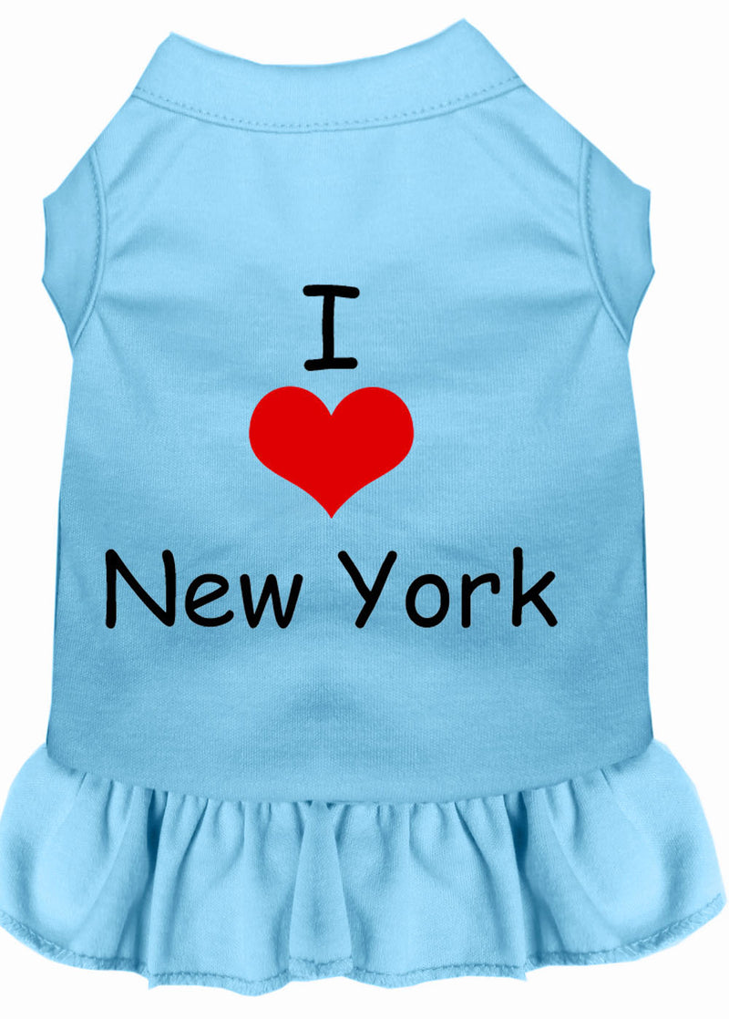 I Heart New York Screen Print Dress Baby Blue 4x (22) GreatEagleInc