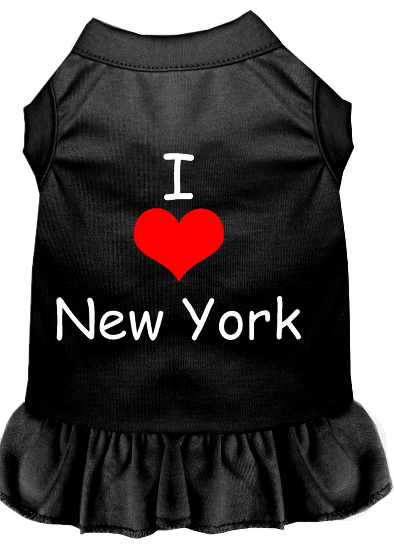 I Heart New York Screen Print Dress Black Lg GreatEagleInc