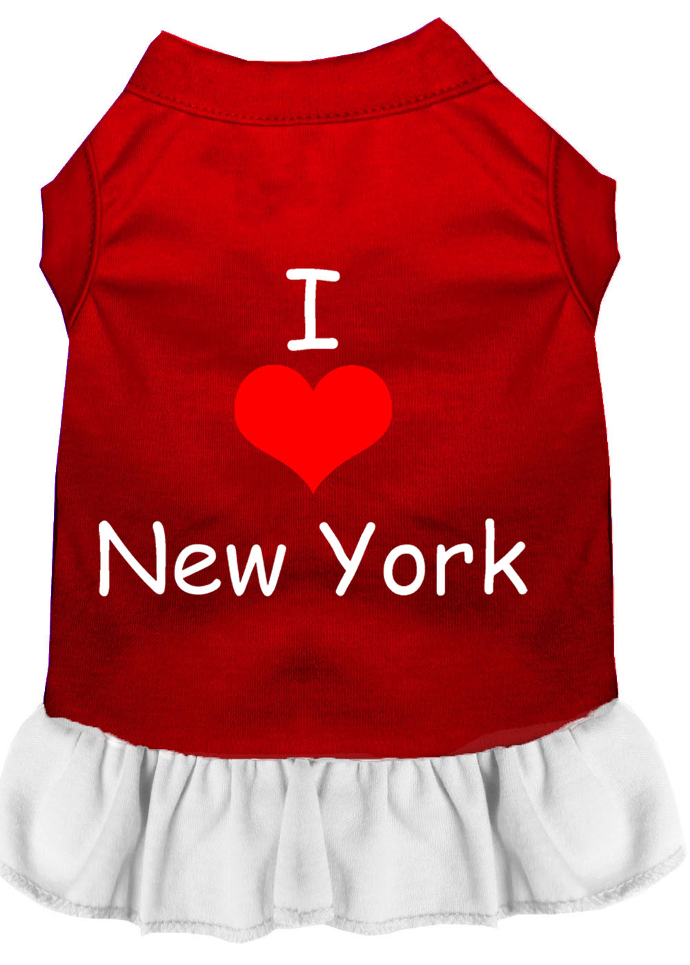 I Heart New York Screen Print Dress Red With White Lg GreatEagleInc