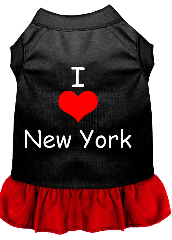 I Heart New York Screen Print Dress Black With Red Med GreatEagleInc